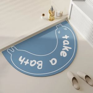 Thảm PVC Chống Trượt In Hình Động Vật Hoạt Hình VIKAMA Thấm Hút Nhanh Khô Dùng Trang Trí Nhà Cửa Phòng Tắm Nhà Vệ Sinh Hành Lang - Mặt Sau Bằng Cao Su