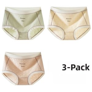 MiiOW | Pure Cotton Cat Woman Underwear Triangle Shorts Womens Mid-Waist Antibacterial Floral Patterned Briefs Young Girls Choice