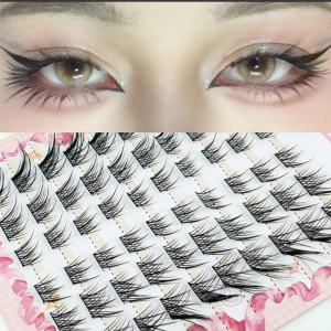 60Pcs Natural Soft False Eyelashes Cosplay Makeup Cross Lashes Anime Comic Eyelashes Reusable Strap Personal Eye Makeup Tool
