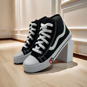 sepatu sekolah NOB list putih boot tali TK.SD.SPM.SMA