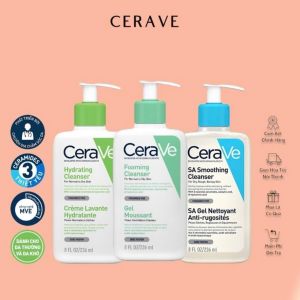 CHÍNH HÃNG -Sữa Rửa Mặt C`ER.A`VE 236ml Dành Cho Da Khô Da Dầu Da Nhạy Cảm Dịu Nhẹ Cần Bằng Độ PH