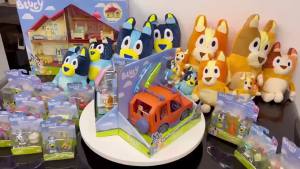 28 sec. 17 sec. Bluey family cute plush toy  dog patrol Bingo girl Kawai doll toy children doll birthday gift toy