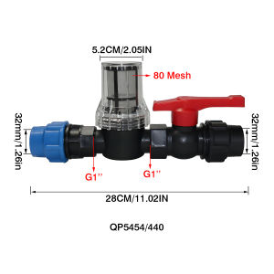 Garden water filter valve hose connector Rainwater bucket valve 3Pcs Kit Drip irrigation water tank connector hose 32mm 25mm