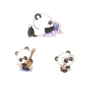 Electric Car Stickers Lesser Panda Cartoon Cute Reflective Car Sticker Battery Car Hood Scratch Occlusion Decorative Helmet Sticker