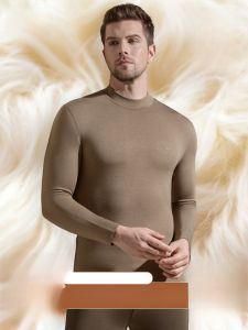 miiow | Mens Warm Underwear Set Cat Person Anti-Cold Base Layer Shirt Long Sleeve Long Pants Sheep Cashmere Heat Storage Autumn Clothes