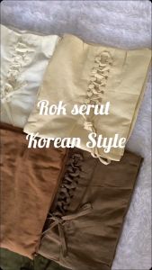Santika Rok Korean Style Rok Wanita Serut Rok Linen Premium Rok Wanita Kekinian Korean Terbaru