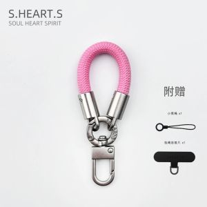 SHEARTS สร้อยคอโทรศัพท์มือถือแบบสีพื้นเรียบง่าย คุณภาพสูง สายหูฟัง สายรถ กระเป๋าใส่กุญแจ สายหยักนิ้วมือ