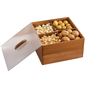 MEIZHULIJIA | Hộp Đựng Snack Trang Trí May Mắn Cưới Hôn 4 Ngăn