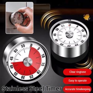 【Time Management】Multi-purpose Stainless Steel Timer Magnetic Mechanical Manual Digital Timer 60-Minutes Alarm