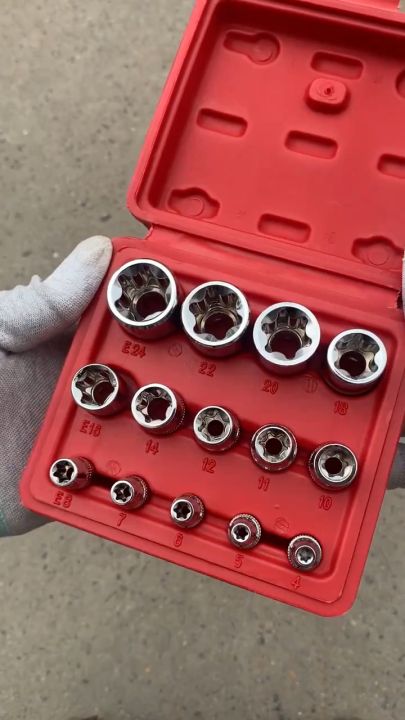 14 pcs E-Type Star Socket Set 1/4