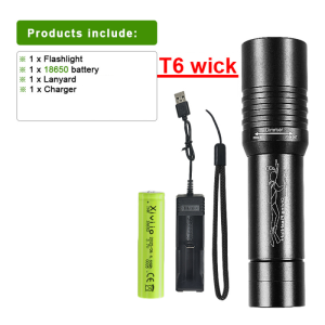 Đèn Pin Lặn LED Chuyên Nghiệp IPX8 Đèn Chiếu Sáng Dưới Nước Có Thể Sạc Lại Công Suất Cao Với Dây Cầm Tay Để Cắm Trại Câu Cá