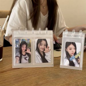 Album Đựng Thẻ Phong Cách Đơn Giản Trong Suốt Bằng Nhựa Để Bàn 3 Inch 2 Ô Vuông Lỗ Nấm Đựng Thẻ Sao