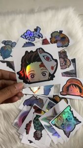 Stiker Hologram Anime TANJIRO Demon Slayer ukuran 8 cm