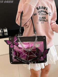 Blue Series Pain Bag Labyrinth Butterfly Girl Tote Single Shoulder Slant Cross Lolita Special Spider Web Dark Series Bag