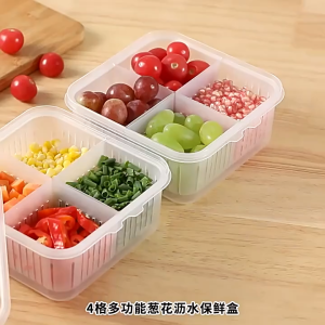 Keranixy 8 Grids Divided Serving Tray with Lid Snackle Box Container Fresh-keeping Boxes Fruit Salad Storage Box