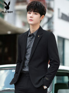 Playboy 2025 New Casual Tailored Suit Set Mens Wedding Groomsmen Small Jacket Slim Fit Handsome Outerwear Fashion Urban