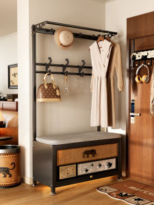 Meisda Luxury Standing Coat Rack Shoe Bench Clothes Storage Rack Bedroom Living Room Carbon Steel Rectangle Box Frame Structure