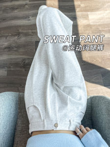 Quần Thể Thao Nữ Ống Rộng Ống Đứng Lót Lông Cừu Mùa Thu Đông Quần Dài Thường Ngày Vải Cotton Polyester Thoải Mái Thoáng Khí