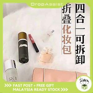 DROPASSIST 1625 4 in 1 Travel Foldable Cosmetic Bag Large Capacity Mesh Bag Organizer Wash Toiletry Pouch Roll up