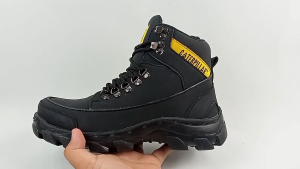 Sepatu Safety Boots Original Pria Caterpillar Hydrolic Ujung Besi Proyek Touring Hiking Ujung Besi Proyek Septy Shoes Pria Wanita Kulit