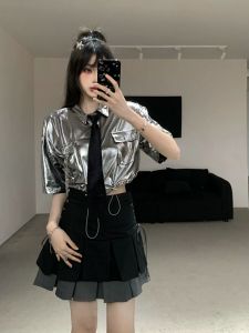 Technology Silver Kpop Performance Dance Outfit
