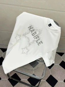 Áo Thun Nam Tay Ngắn in Chữ Cotton Phong Cách Đường Phố Mùa Hè Dáng Rộng Cổ Nhỏ Chất Liệu Cotton Thoáng Khí Thoải Mái