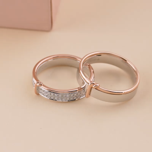 Chow Sang Sang 周生生 18K Solid White & Red Gold PROMESSA Love Knot Diamond Ring for Women (Size: 11 Diameter 15.9mm) 91576R