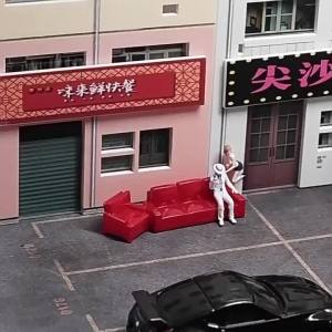 Kicarmod 1/64 Scale Model Sofa Table and Chair Kit in Scale Paired with 1:64 Architectural Scenes and Car Models Scene