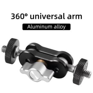 Double Ball Adapter Ball Head Mount High Compatibility Max Load: 2kg 1/4" Display Flashlight