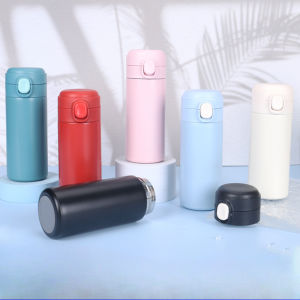 320ML Stainless Steel Thermal Mug Office Home Thermos Cup Bouncing Cover Vacuum Flask Thermos Cup Coffee Tea Milk Thermo Bottle