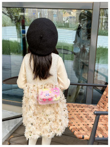 Cute Plush Childrens Crossbody Bag with Chain Cartoon Princess Style Single Shoulder Coin Purse Fashionable And Attractive