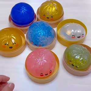 【Local Delivery】2026 New Glitter Dumpling Squishy Stress Relief Toys Simulation Dumpling Squeezable Toy With Steamer Slow Resilience Fidget Squishy Toy