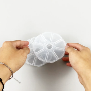 SAMOYED CX-D8M-105 Tempat / Wadah / Silinder / Kotak Bulat Plastik PP Penyimpanan Serba Guna 8 Sekat / Grids / Plastic Storage Cylinder / Round Box (Beads / Manik / Aksesoris / Pernak-Pernik / Perhiasan / Obat / Perlengkapan Seni / Jahit / DIY)