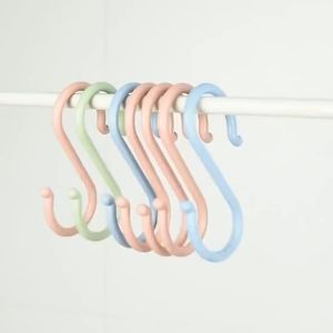 UMI 4/8pcs Set Multifunctional Plastic S shaped Door Hook Kitchen Bathroom Wardrobe Hanger Clothes Pengantung Penyangkut S挂钩
