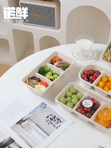 กล่องอาหาร 3ช่อง พร้อมฝาปิด ขนาด 1100ml แพ็คละ 10ชุด กล่องกระดาษ กล่องBakery Lunch Box