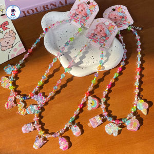 Set Vòng Cổ Đính Charm Cho Bé Gái - Phụ Kiện Trang Sức Hình Pony Cầu Vồng Nàng Tiên Cá Dễ Thương