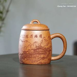 CHANGTAO | Tách Nắp Đất Sét Tím QinQuan Thủ Công 480ml