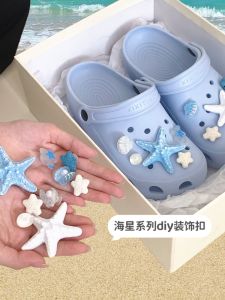 Dép Xỏ Ngón Sea Star Blue Cỡ Nhỏ Thắt Nút Giày Hình Vỏ Sò Phụ Kiện Giày Fairy Wind Tháo Rời Trang Trí Giày Dép
