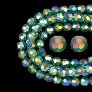 Austrian Crystal Glass Beads Malachite Green AB Color Faceted Round Spacer Loose Beads 3-10mm For Jewelry Making DIY Bracelets