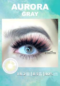 LensFine AURORA Korean Jelly Style Crystal Color 14.2mm Natural Soft Contact Lenses Yearly Disposable Comes with Case