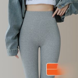Miiow | Black Fleece Lined High Waist Thickened Womens Leggings Autumn Winter New Arrival Northeast Warm Cotton Pants MiiOW Cat Person