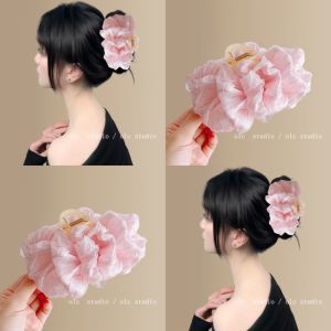 Large Multi-layer Butterfly Knot Hair Claw Womens Hair Accessories Super Fairyish Volumizing Shark Clamp Hair Styling Tool