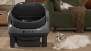 HHOLOVE ABRCT L1 Open Top Smart Automatic Cat Litter Box 60L Self Cleaning Cat Toilet WiFi App Control Quiet Odor Control white