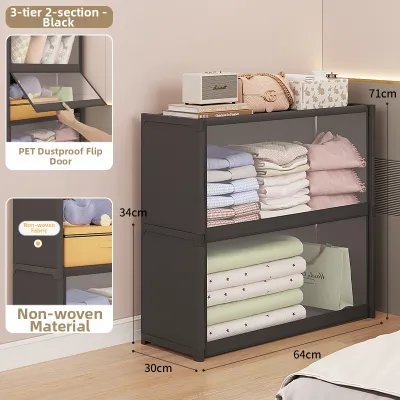 GENUO | Dustproof Layered Clothing Organizer Storage Cabinet