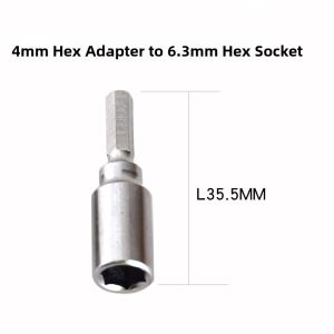 1/4 Socket Connector Rod 1/4 Hex Handle to 4mm Adapter Head Electric Batch Head Adapter Hardware Manual Tools Socket Accessories