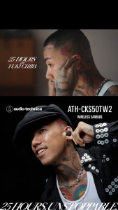 Audio-Technica ATH-CKS50TW2 Hybrid Advanced noise-cancelling Qi Wireless True Earbuds Solid Bass