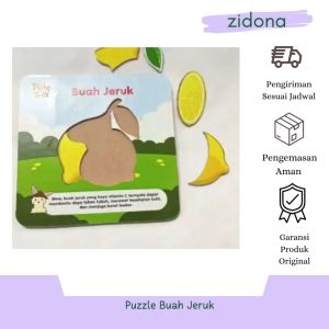 Puzzle Buah Jeruk - Rabbit & Turtle - Bahan MDF