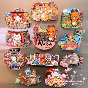 สติกเกอร์แม่เหล็กติดตู้เย็นทำจากไม้สำหรับท่องเที่ยวฟูจิโวชิมิอินาริโอกินาวาโอกินาวาโอกินาวาโอกินาวาจากฮอกไกโดส่งออกญี่ปุ่น