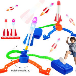 LYZRC Childrens outdoor luminous ejection rocket with their feet on small rockets