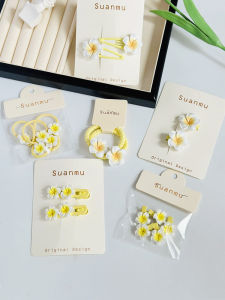 New Childrens Fresh Egg Flower Hair Clips Bangs Frizz Hair BB Clips Girls Hair Bands Edge Clips No Damage Hair Elastic Bands